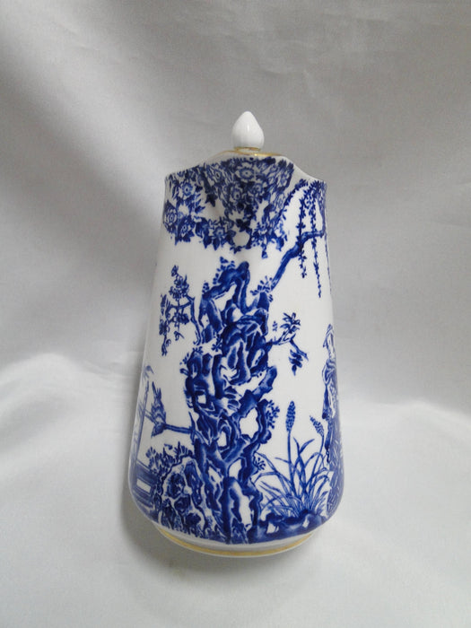 Royal Crown Derby Blue Mikado, Oriental: Pitcher / Hot Water Jug & Lid, 6 1/2"