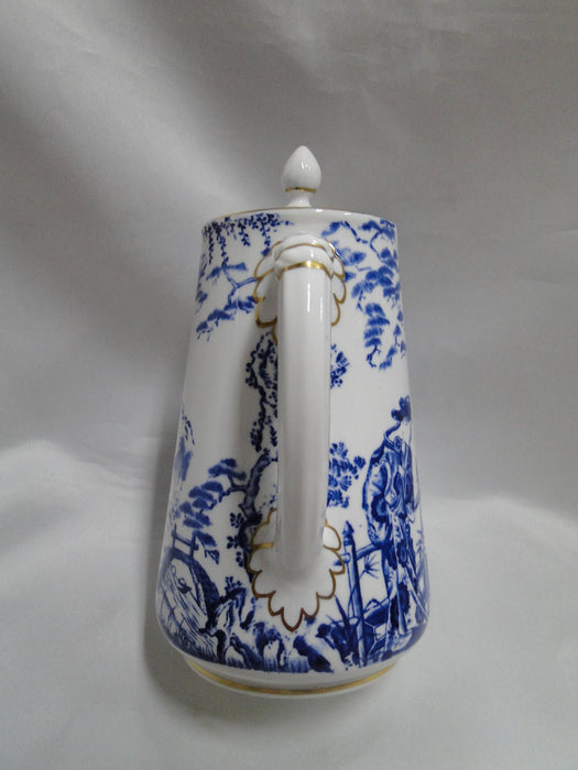 Royal Crown Derby Blue Mikado, Oriental: Pitcher / Hot Water Jug & Lid, 6 1/2"
