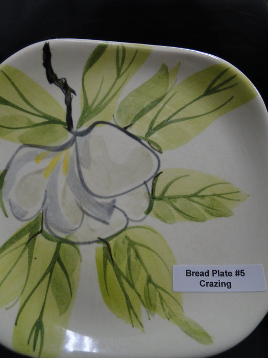 Red Wing Magnolia Chartreuse, MCM: Bread Plate (s), 6 1/8", Crazing