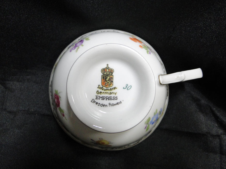 Schumann Empress Dresden Flowers: Footed Cup & Saucer Set, 2 1/2" Tall