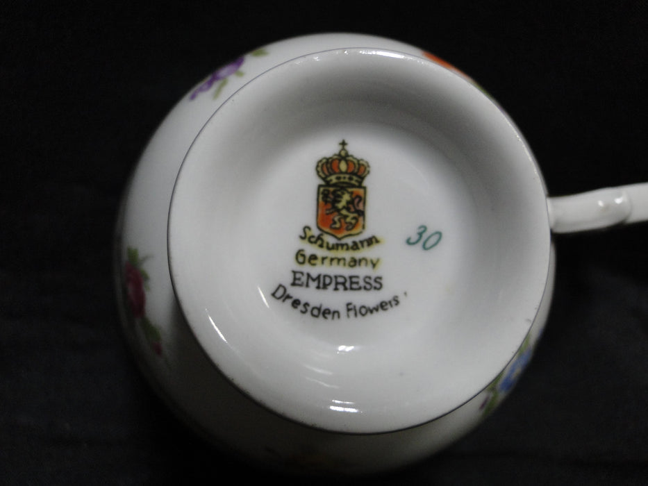 Schumann Empress Dresden Flowers: Footed Cup & Saucer Set, 2 1/2" Tall