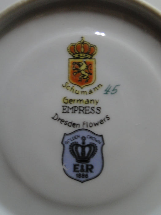 Schumann Empress Dresden Flowers: Footed Cup & Saucer Set, 2 1/2" Tall