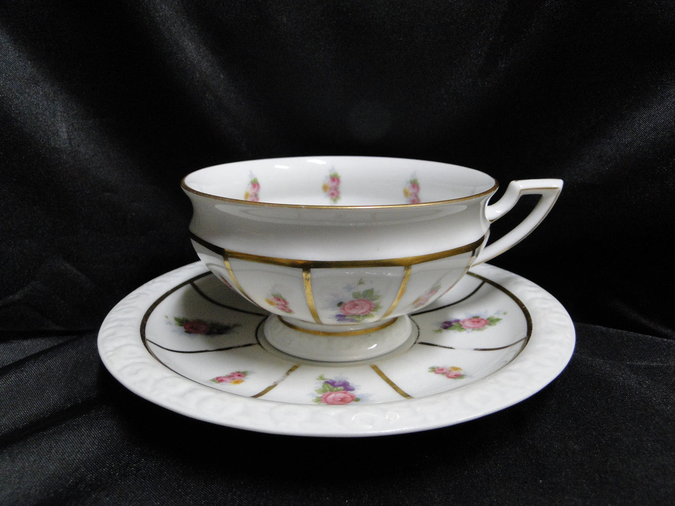 Rosenthal Florals, Gold Lines: Cup & Saucer Set (s), 2 1/8", Lines on C & S