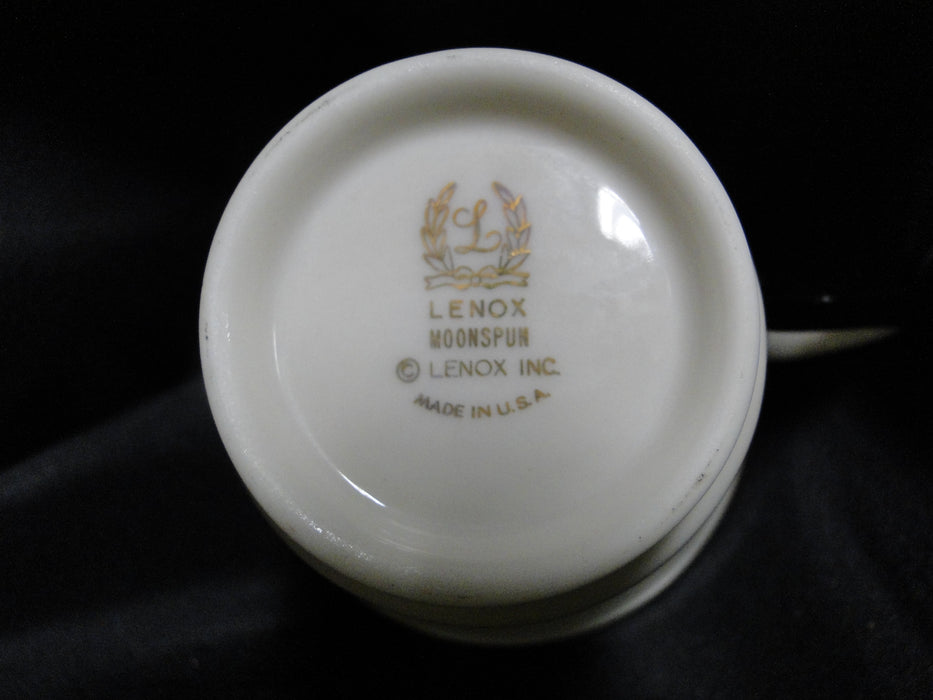 Lenox Moonspun, White Flowers, Platinum: Cup & Saucer Set, 3”, Trim Wear