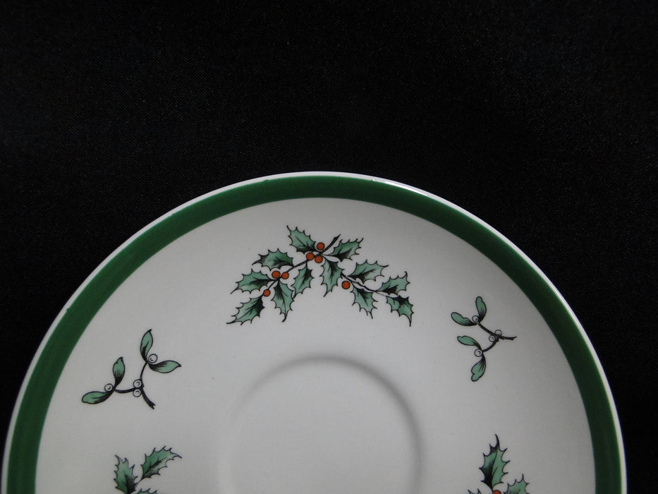 Spode Christmas Tree, Green Trim, England: Cup & Saucer Set (s), 2 1/2"