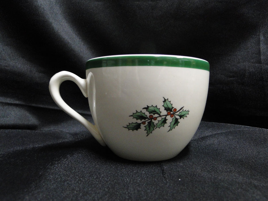 Spode Christmas Tree, Green Trim, England: Cup & Saucer Set (s), 2 1/2"