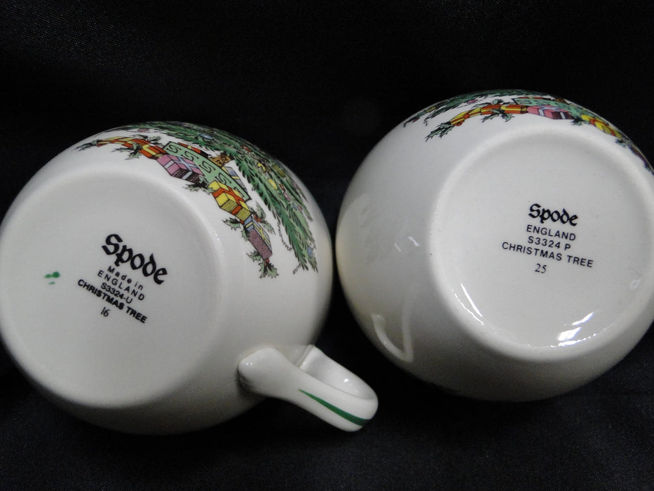 Spode Christmas Tree, Green Trim, England: Cup & Saucer Set (s), 2 1/2"