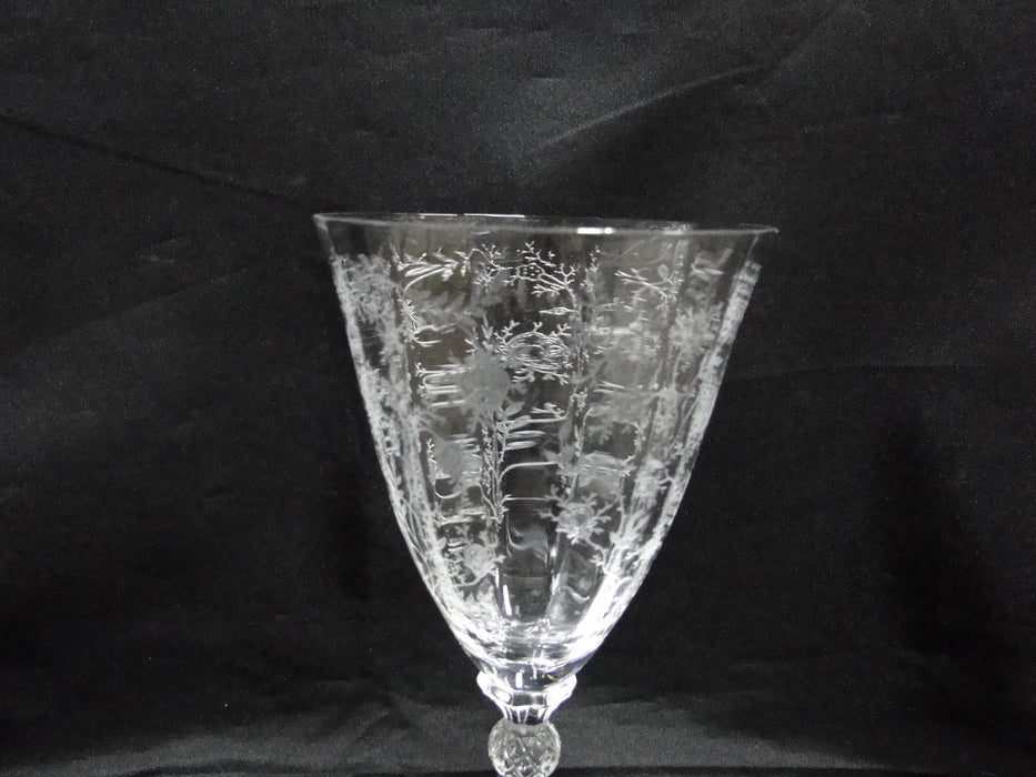 Fostoria Chintz, Etched Florals: Water Goblet (s), 7 5/8" Tall