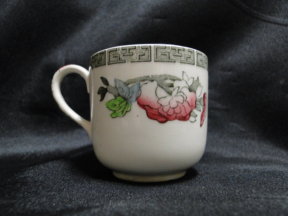 Johnson Brothers Indian Tree, Cream, Green Greek Key: Demitasse Cup & Saucer