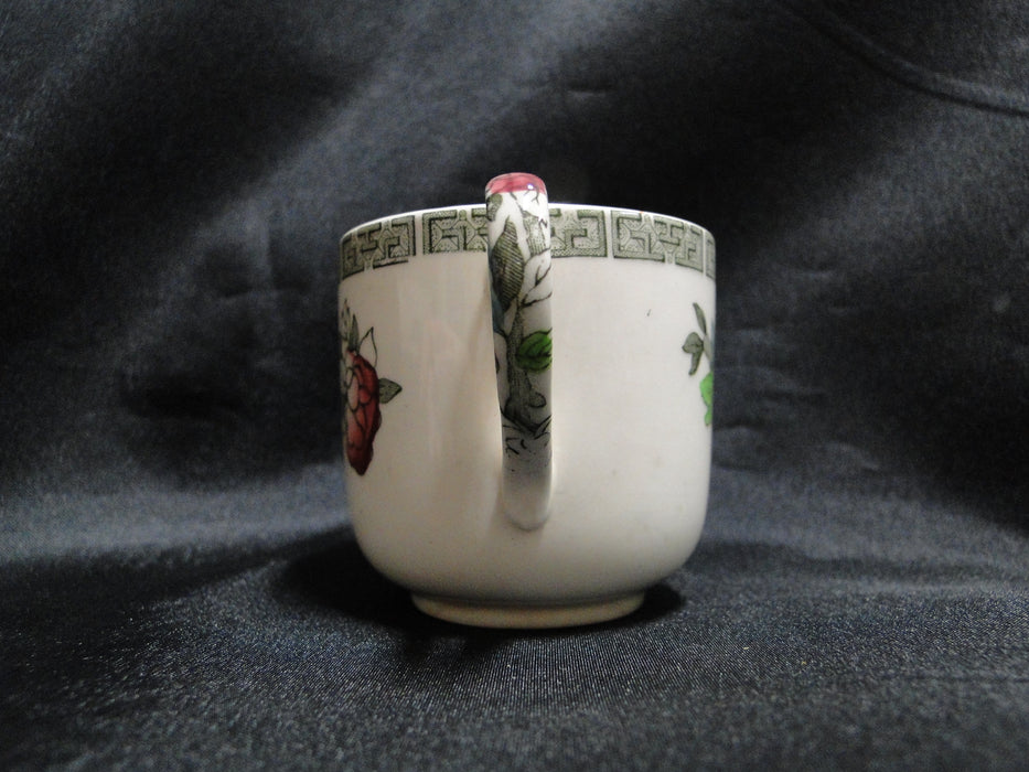 Johnson Brothers Indian Tree, Cream, Green Greek Key: Demitasse Cup & Saucer
