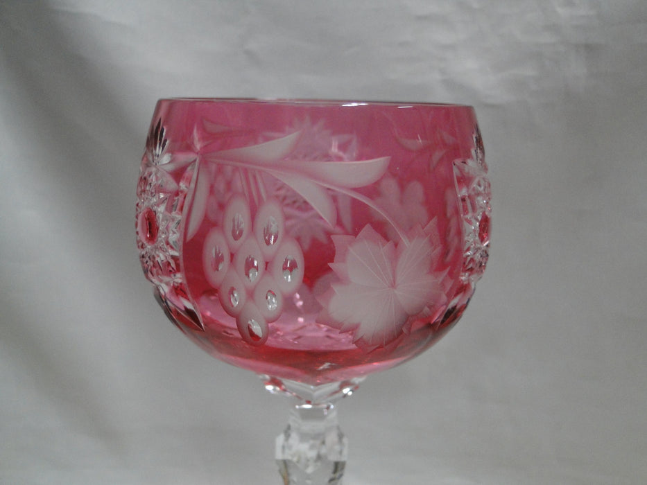 Nachtmann Traube, Grapes Cut to Clear: Cranberry Red Tall Wine Hock, 8 1/4"