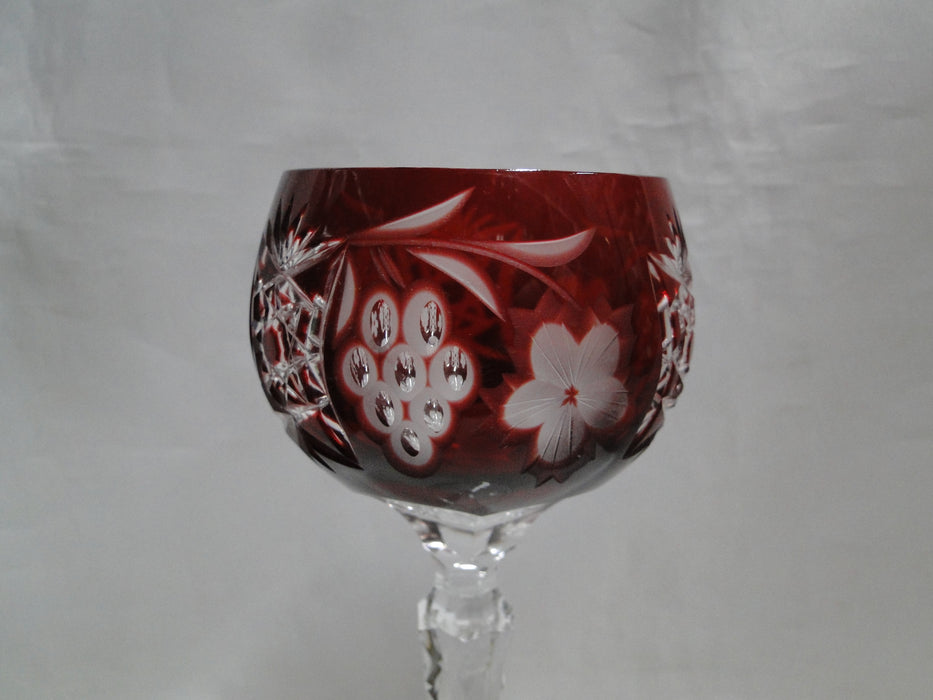 Crystal Clear Industries Grape, Grapes Cut to Clear: Ruby Red Wine Hock, 8 1/4"