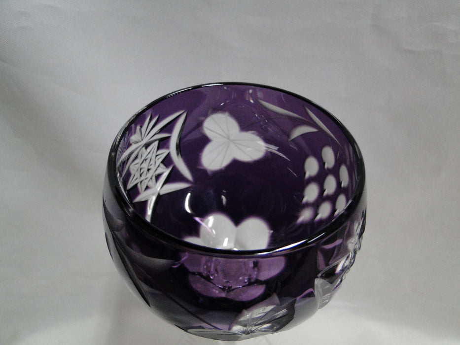 Bohemian Czech Grapes Cut to Clear: Amethyst Purple Wine Hock, 8 1/4", CR#125