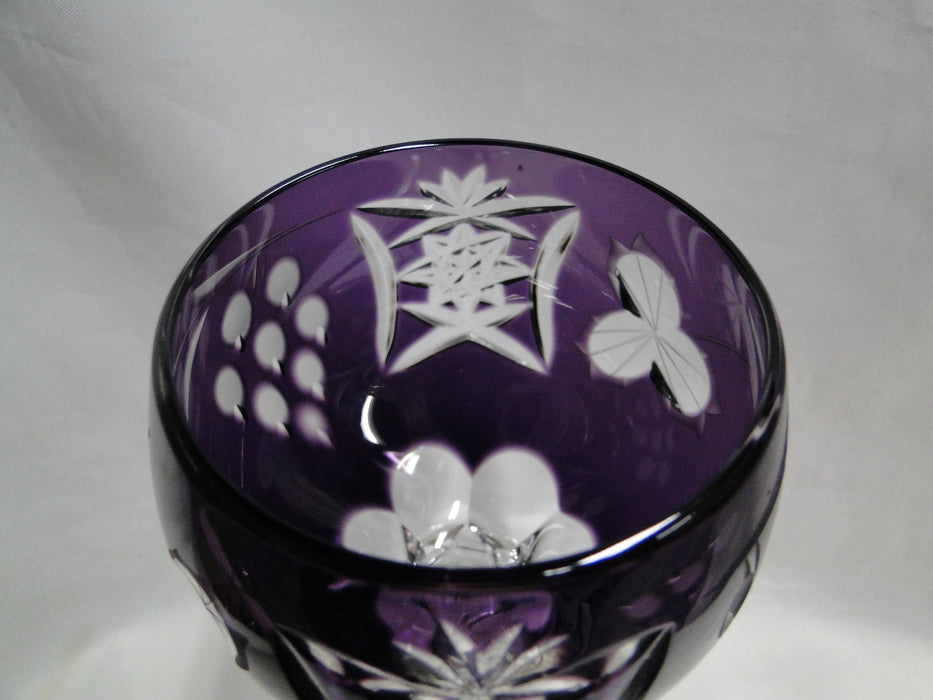 Bohemian Czech Grapes Cut to Clear: Amethyst Purple Wine Hock, 8 1/4", CR#125