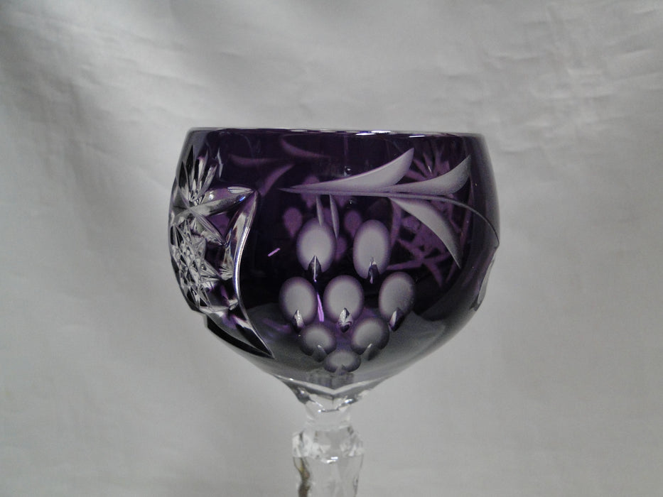 Bohemian Czech Grapes Cut to Clear: Amethyst Purple Wine Hock, 8 1/4", CR#125