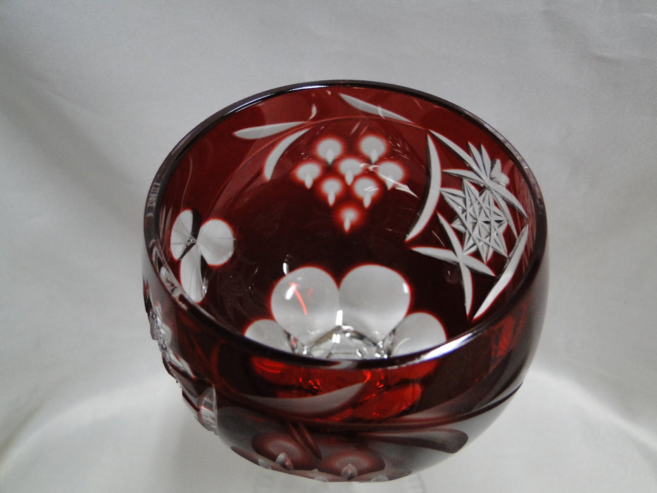 Bohemian Czech Grapes Cut to Clear: Ruby Red Wine Hock, 8 1/4", CR#125