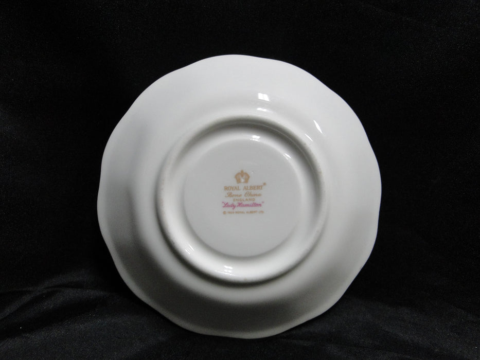 Royal Albert Lady Hamilton, Red, Florals: Footed Cup & Saucer Set, 2 3/4", As Is