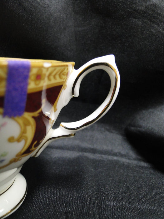 Royal Albert Lady Hamilton, Red, Florals: Footed Cup & Saucer Set, 2 3/4", As Is