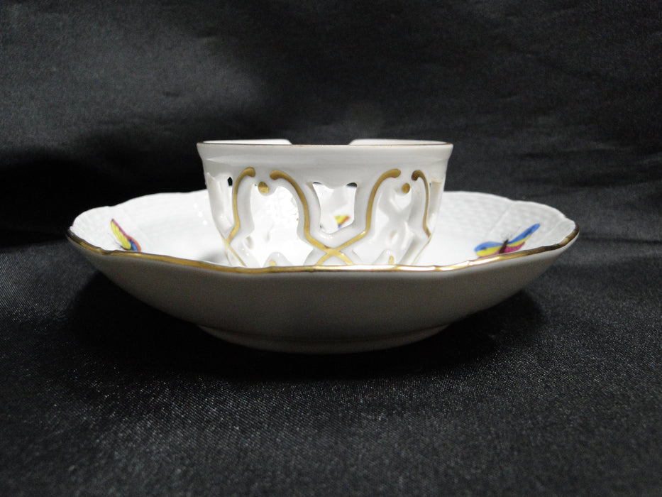 Herend Rothschild Bird: Trembleuse Cup & Saucer Set, 3 1/4" Tall, 713, RO