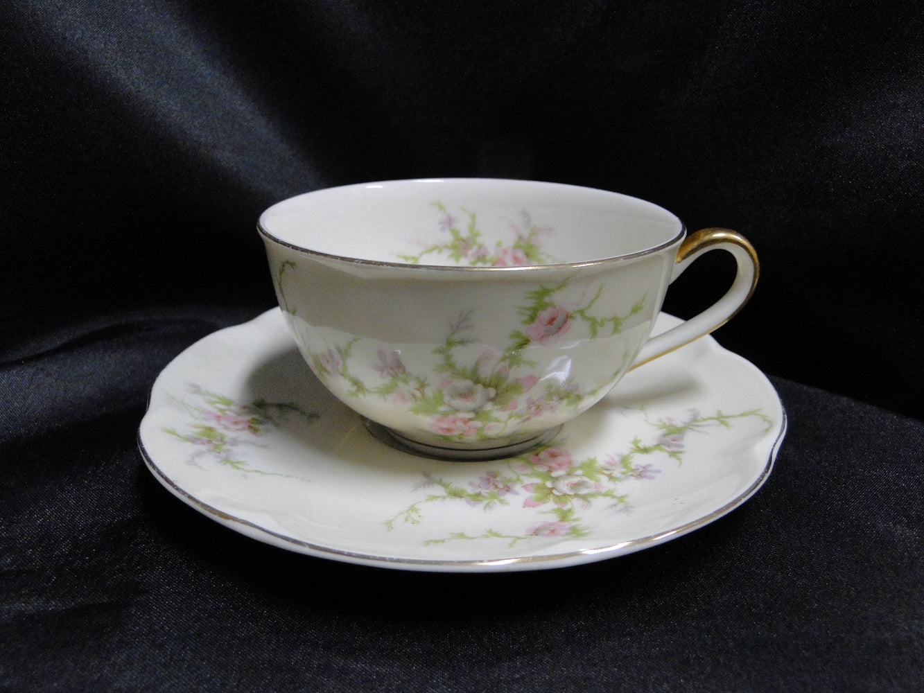 Haviland Rosalinde (New York), Floral: Cup & Saucer Set (s), 2"