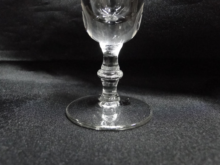 Libbey Georgian, Clear w/ Wafer Stem: Cordial, 3 7/8" Tall