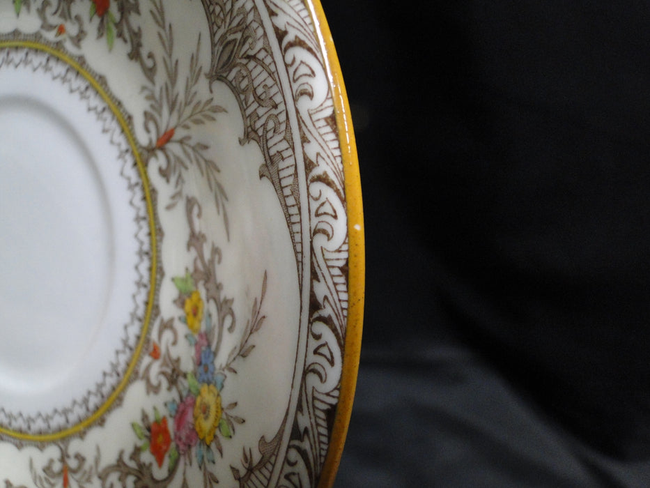 Minton Chatham Brown, Florals: 6 1/4" Cream Soup Saucer (s), No Bowl