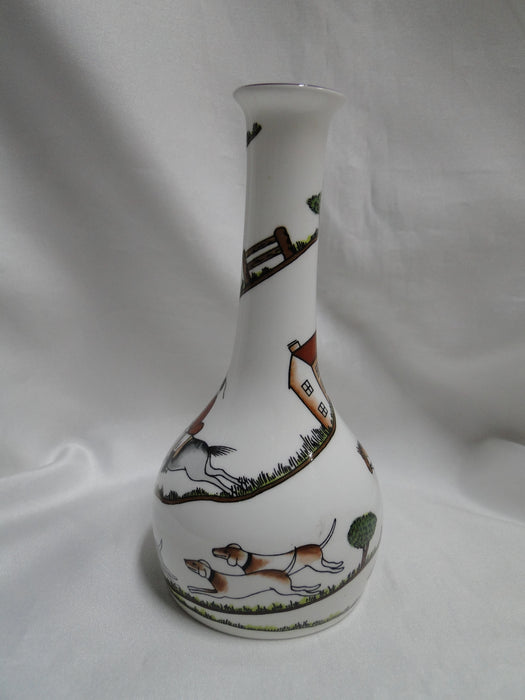 Crown Staffordshire Hunting Scene: Hunters: Bud Vase, 5 3/4" Tall