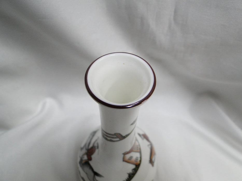 Crown Staffordshire Hunting Scene: Hunters: Bud Vase, 5 3/4" Tall