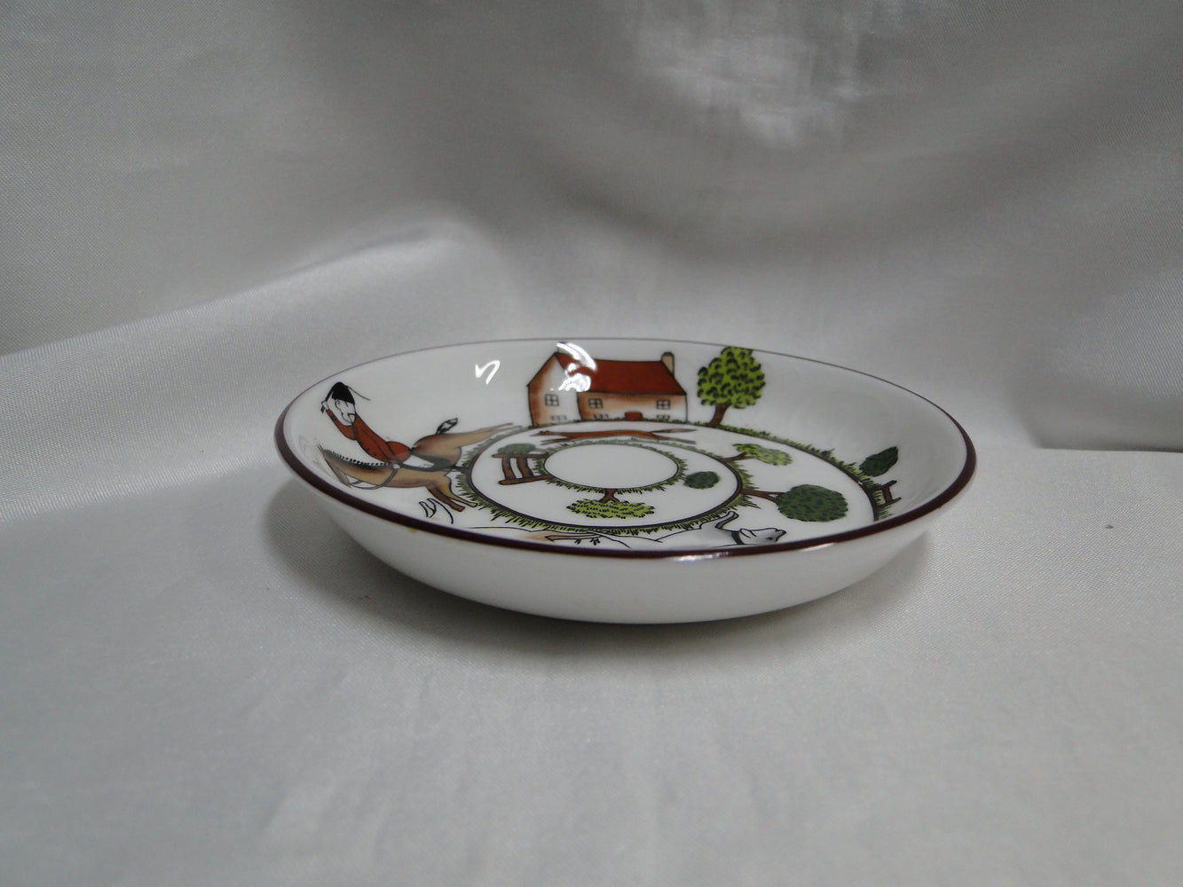 Crown Staffordshire Hunting Scene: Hunters: Coaster, Embossed, 4"