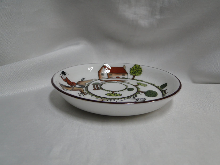 Crown Staffordshire Hunting Scene: Hunters: Coaster, Embossed, 4"