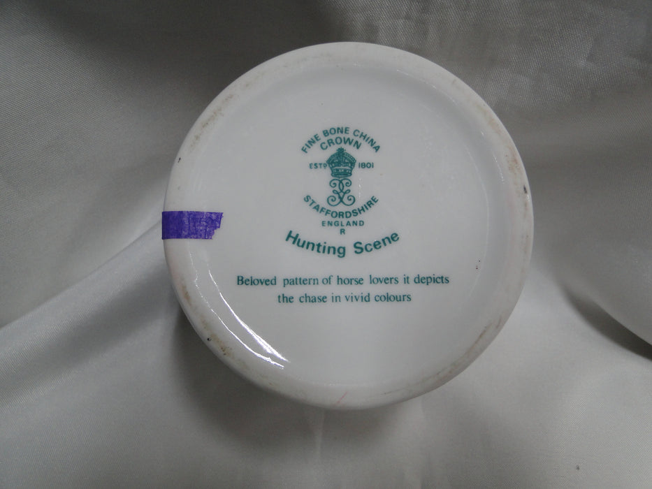 Crown Staffordshire Hunting Scene: Hunters: Jam / Jelly Jar & Lid, 4", Trim Wear