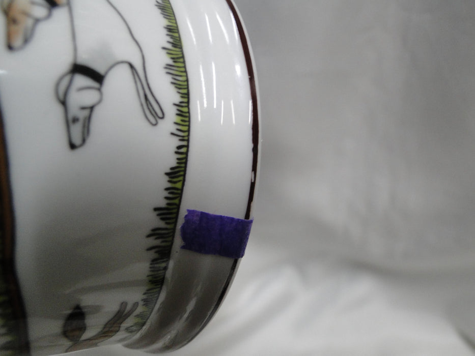 Crown Staffordshire Hunting Scene: Hunters: Jam / Jelly Jar & Lid, 4", Trim Wear