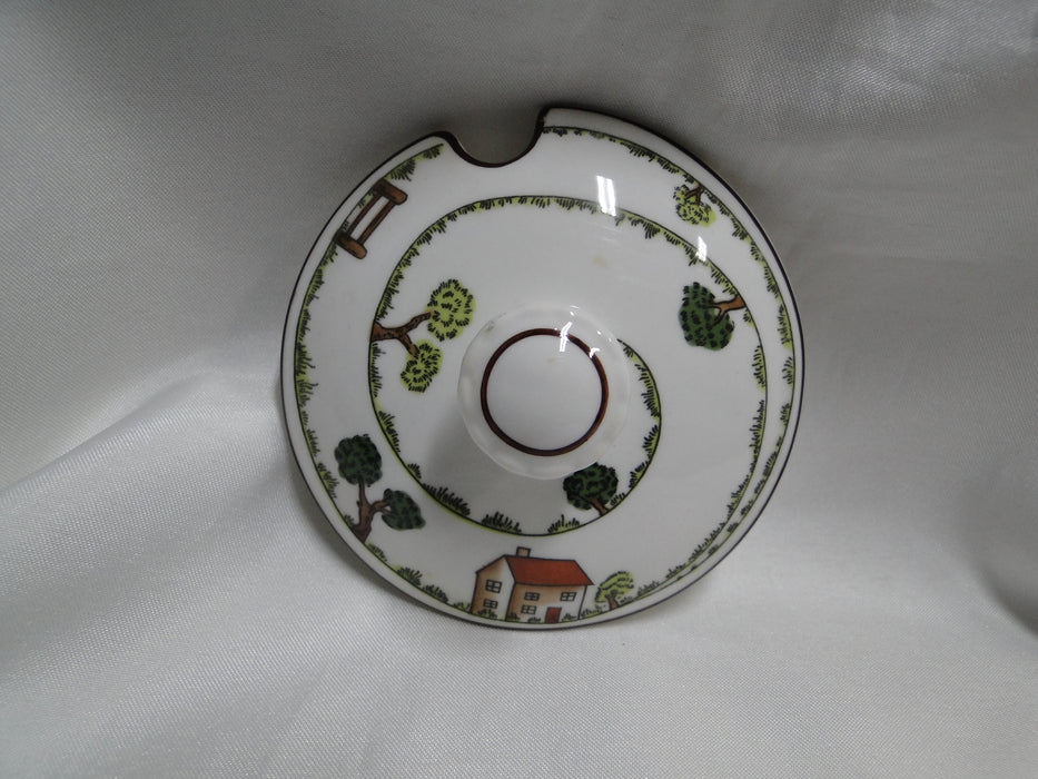 Crown Staffordshire Hunting Scene: Hunters: Jam / Jelly Jar & Lid, 4", Trim Wear