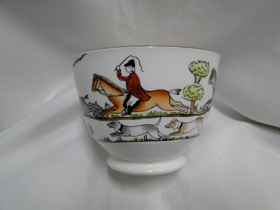 Crown Staffordshire Hunting Scene: Hunters, Horses: 2 7/8" Footed Oversized Cup