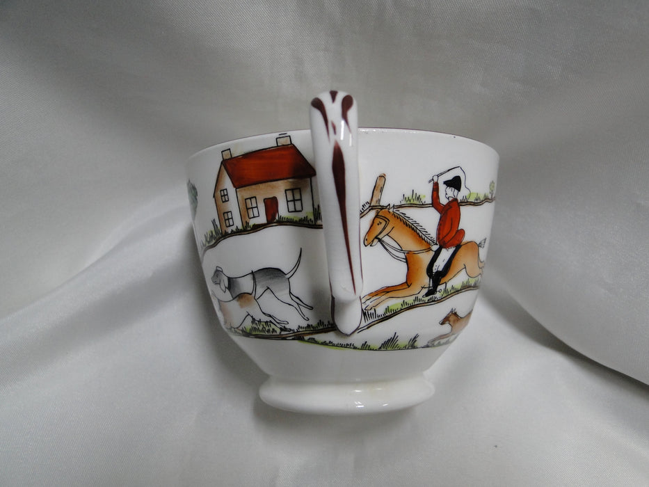 Crown Staffordshire Hunting Scene: Hunters, Horses: 2 7/8" Footed Oversized Cup