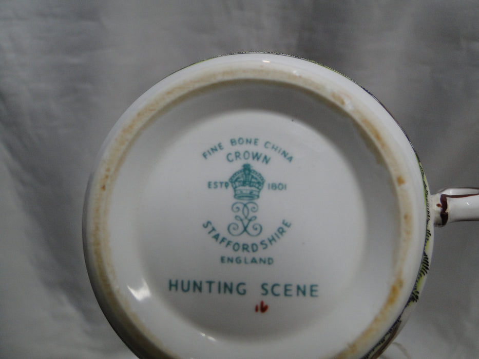 Crown Staffordshire Hunting Scene: Hunters, Horses: 2 7/8" Footed Oversized Cup