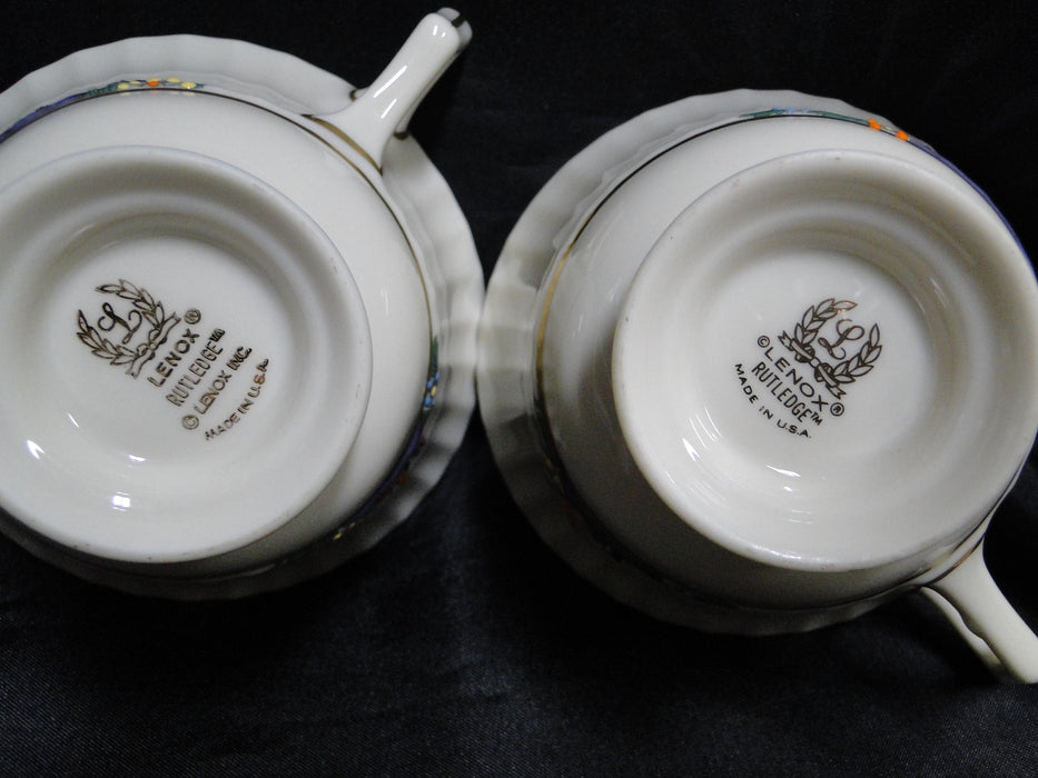 Lenox Rutledge, Multicolor Enameled Flowers, Gold: Cup & Saucer Set (s), 2 1/2"