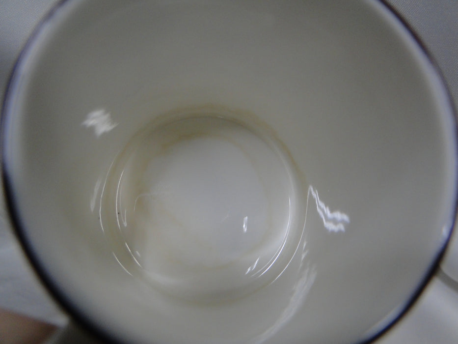 Crown Staffordshire Hunting Scene: Hunters: Demi Flat Cup & Rim Saucer, Stains
