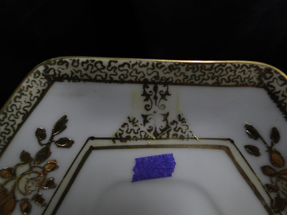 Noritake Raised Gold Florals on White: Chocolate Cup & Saucer Set, As Is