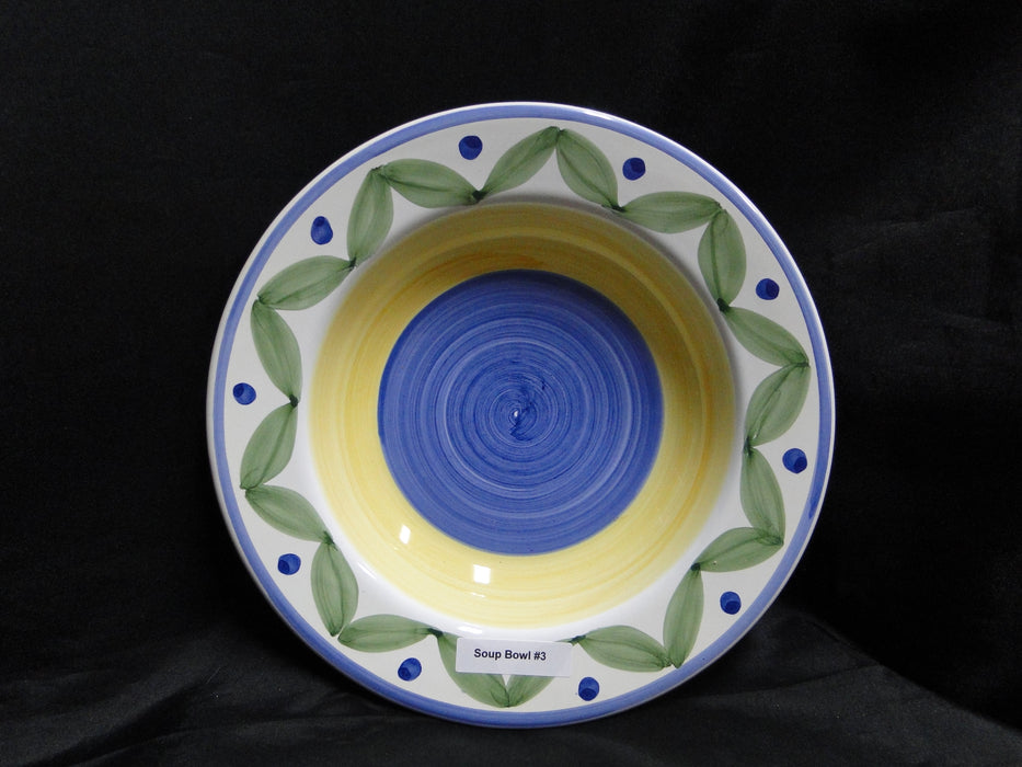 Willams Sonoma Marisol, Blue, Yellow, Green: Rim Soup Bowl (s), 9 3/8"