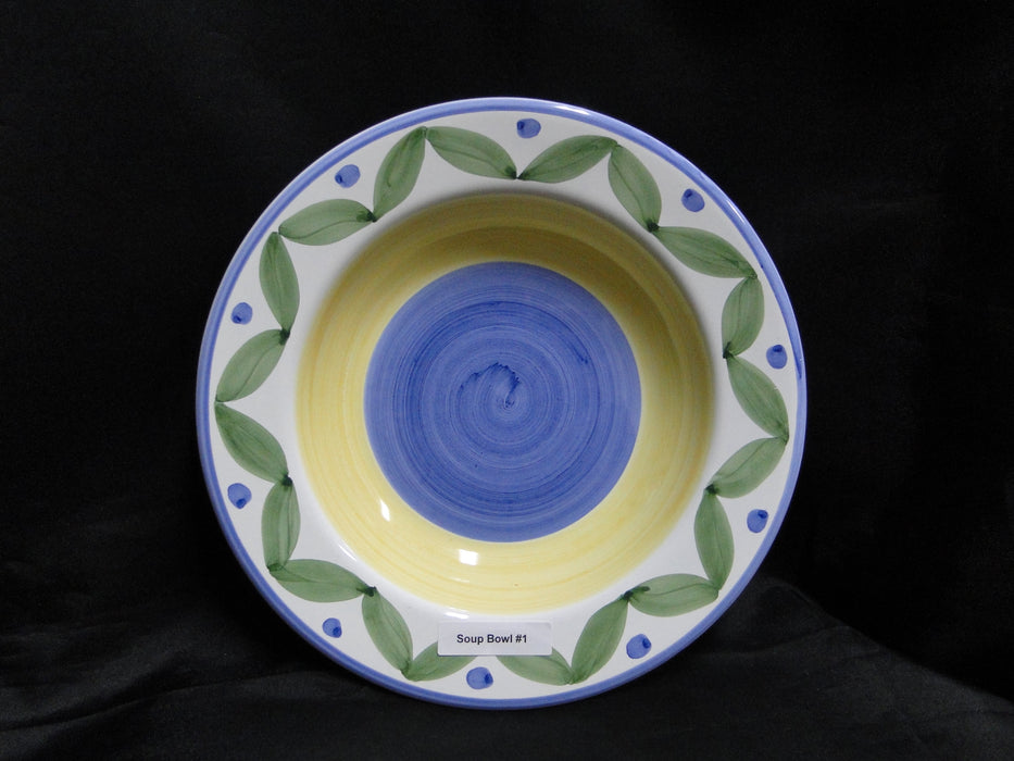 Willams Sonoma Marisol, Blue, Yellow, Green: Rim Soup Bowl (s), 9 3/8"