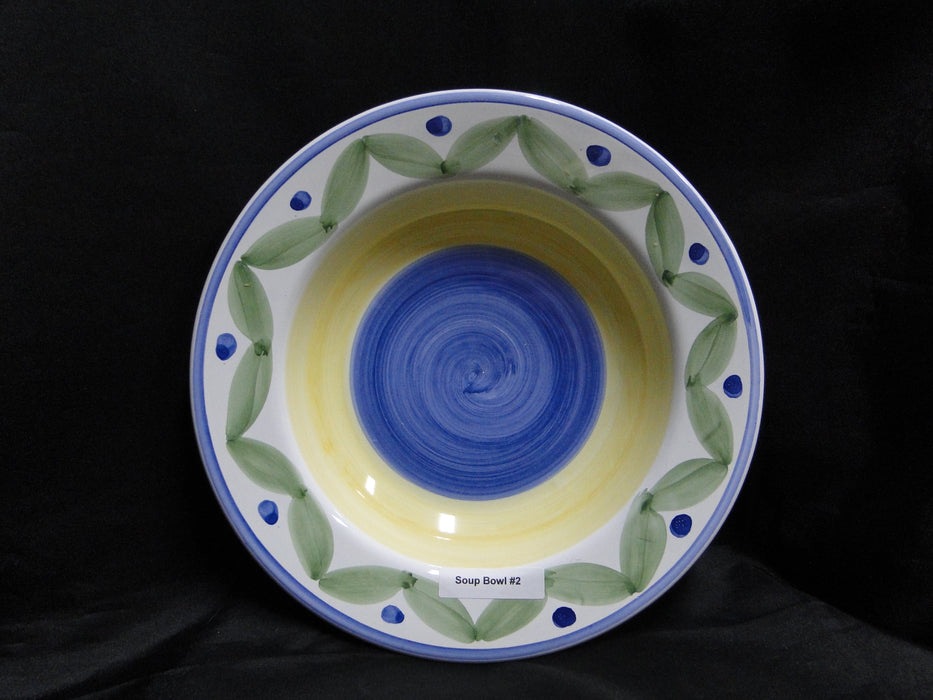Willams Sonoma Marisol, Blue, Yellow, Green: Rim Soup Bowl (s), 9 3/8"