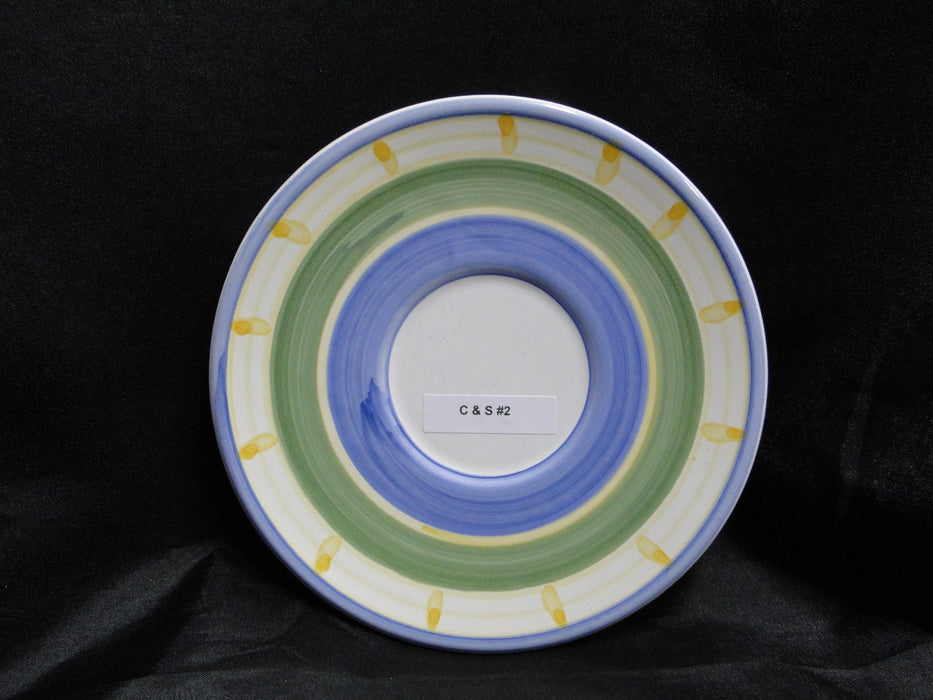 Willams Sonoma Marisol, Blue, Yellow, Green: Cup & Saucer Set (s), 3 1/8"