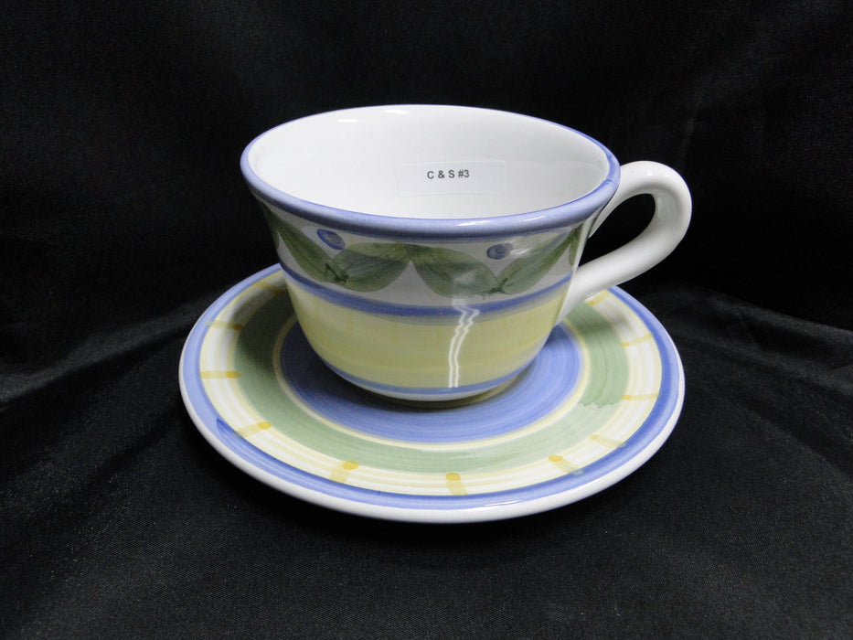 Willams Sonoma Marisol, Blue, Yellow, Green: Cup & Saucer Set (s), 3 1/8"