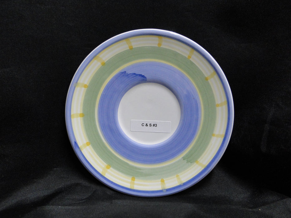 Willams Sonoma Marisol, Blue, Yellow, Green: Cup & Saucer Set (s), 3 1/8"