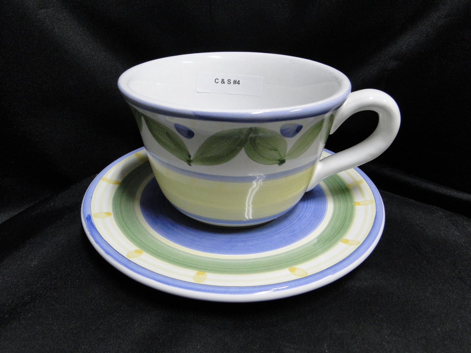 Willams Sonoma Marisol, Blue, Yellow, Green: Cup & Saucer Set (s), 3 1/8"