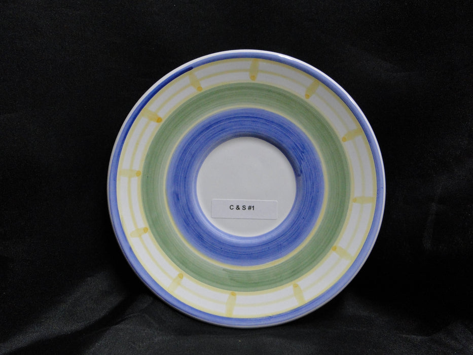 Willams Sonoma Marisol, Blue, Yellow, Green: Cup & Saucer Set (s), 3 1/8"