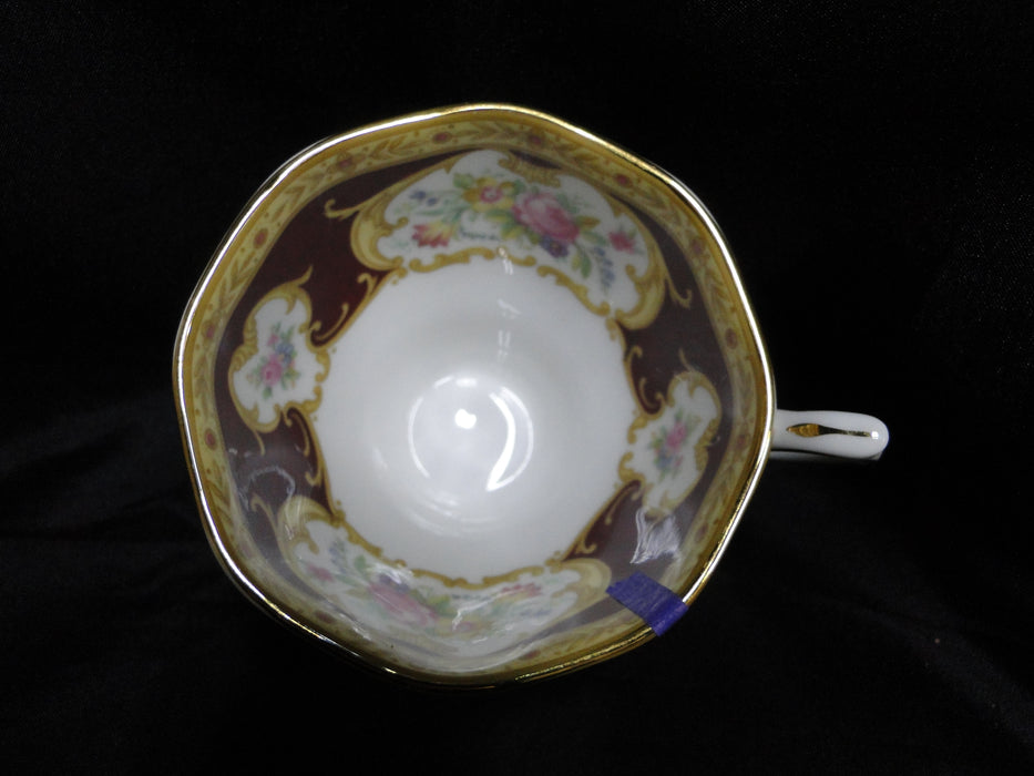 Royal Albert Lady Hamilton, Red, Florals: Footed Cup & Saucer Set, 2 3/4", As Is