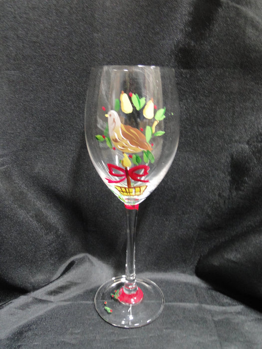 Block 12 Days of Christmas: "1 Partridge" Water or Wine Goblet, 9 1/8"