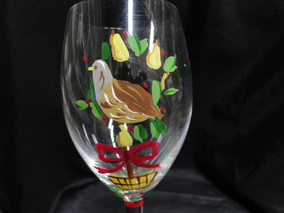 Block 12 Days of Christmas: "1 Partridge" Water or Wine Goblet, 9 1/8"